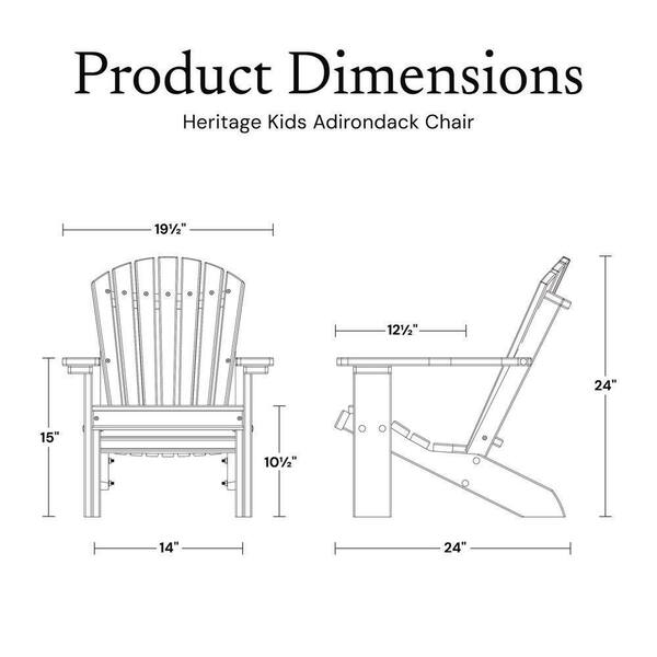 Wildridge Heritage Black Plastic Outdoor Child Adirondack Chair