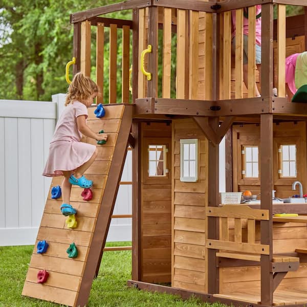somedayスタースプリグスツールDX ブラウン Backyard Discovery Skyfort Outdoor Playground Set w/ Tube Slide