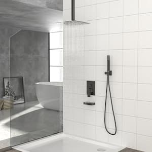 2-Spray Patterns with 12 in. Ceiling Mount Dual Shower Heads in Oil Rubbed Bronze