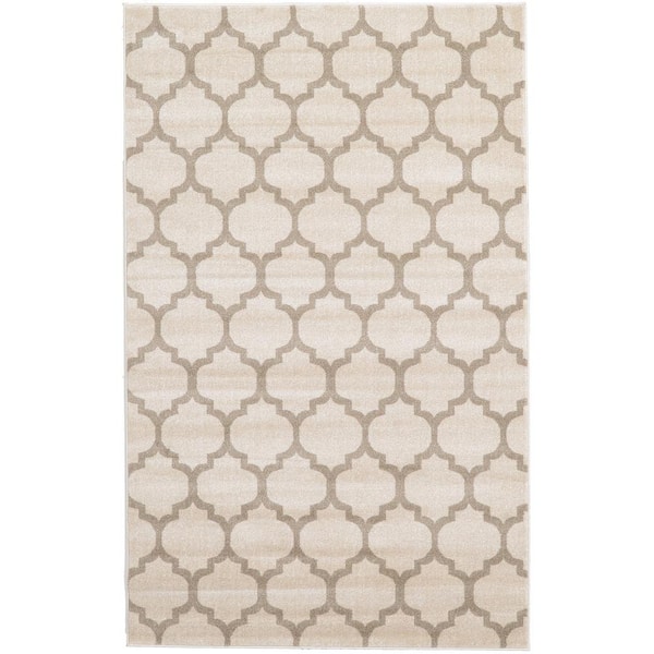 Unique Loom Trellis Philadelphia Beige/Light Brown 5' 0 x 8' 0 Area Rug
