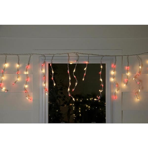 Northlight 100 Red and Clear Mini Icicle Christmas Lights - 5.75 ft White Wire