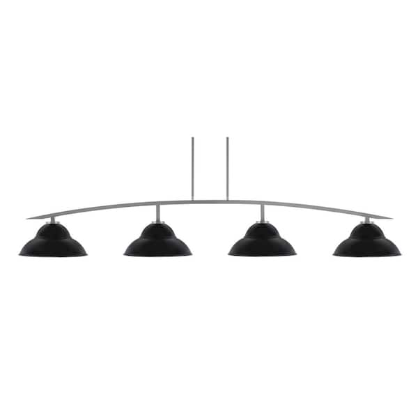 Siena 4-Light Graphite Billiard Light with 13 in. Matte Black Metal Shades no bulbs included