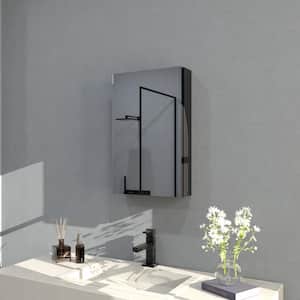 Flicker 15 in. W x 24 in. H Rectangular Aluminum or Surface-Mount Beveled Medicine Cabinet with Mirror in Matte Black