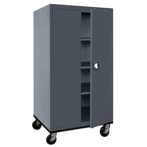 Elite Transport Series ( 36 in. W x 72 in. H x 24 in. D ) Steel Garage Freestanding Cabinet with Casters in Charcoal