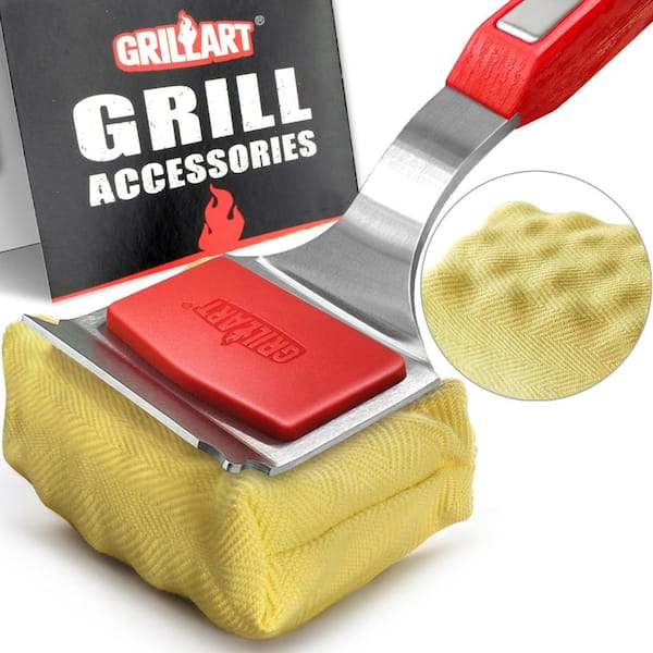 14 in. Grill Brush Bristle Free Steam Cleaning Red 1-Piece