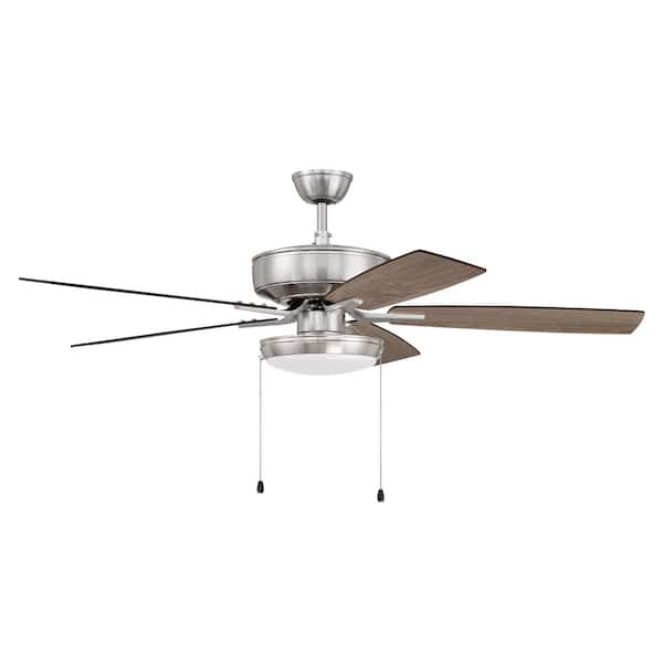 CRAFTMADE Pro Plus 52 in. Indoor Brushed Polished Nickel Ceiling Fan