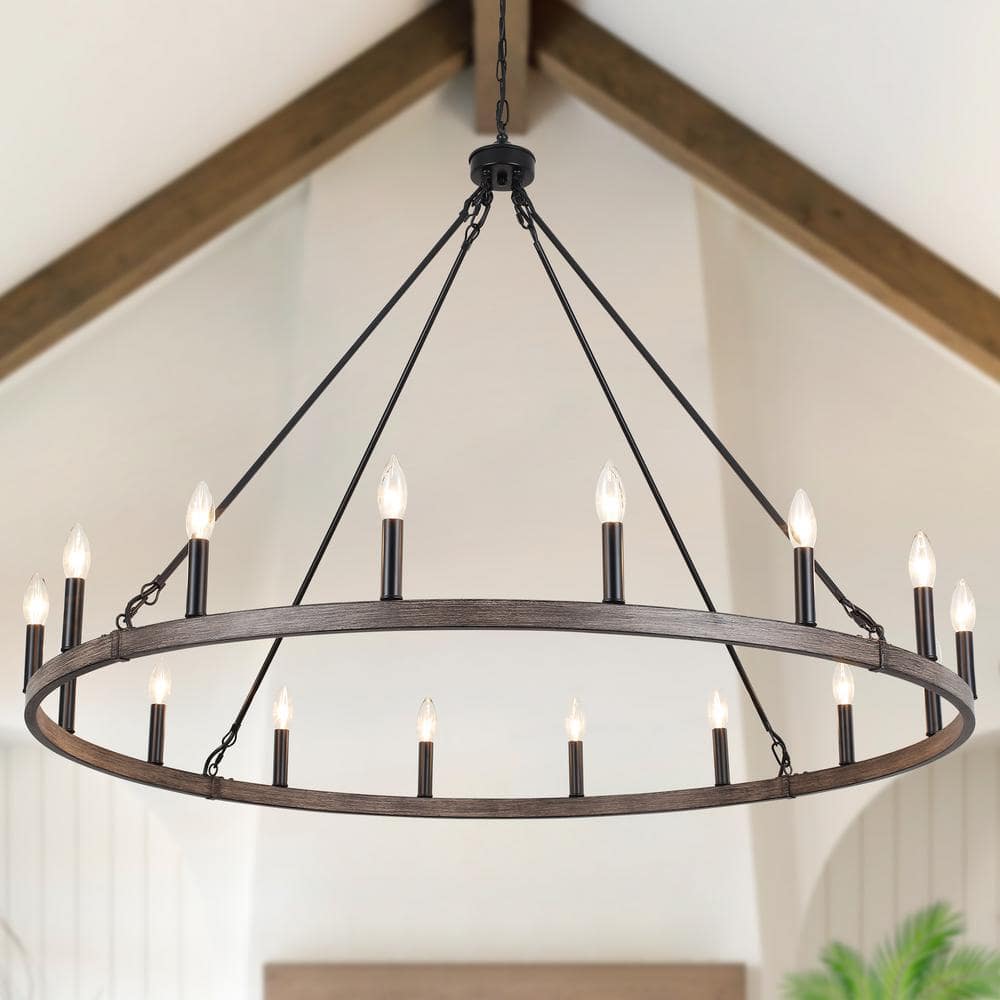 16-Light Natural Candlestick Circle Wagon Wheel Chandelier Oversize Island Chandelier Lighting for Dining Room price history on PriceWatchPro