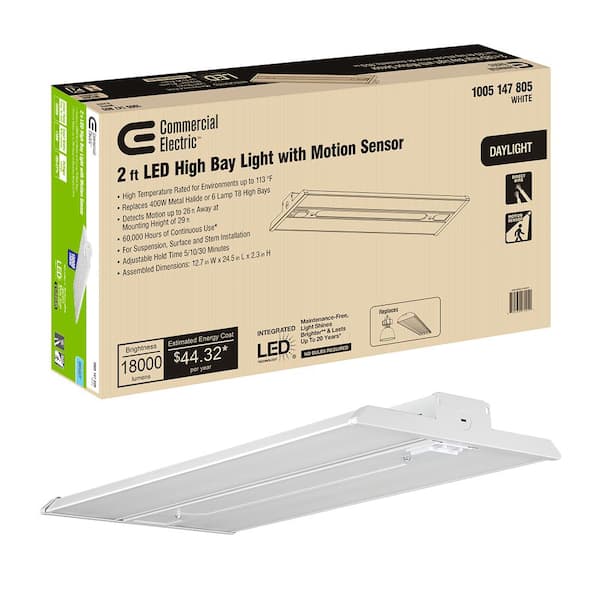 Integrated Led Motion Sensor White, Motion Sensor Garage Light Home Depot