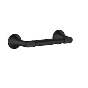 Windley Wall-Mount Double Post Toilet Paper Holder in Satin Black
