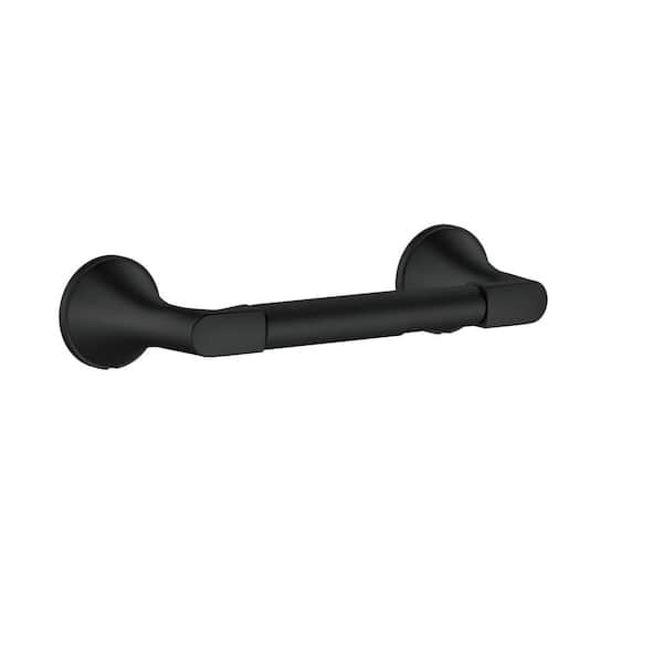 Gerber Windley Wall-Mount Double Post Toilet Paper Holder in Satin Black