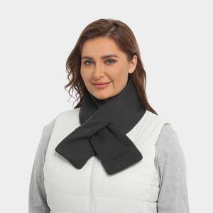 Unisex Gray Cordless Heated Scarf with Adjustable Warmth, Lithium-Ion Battery and Charger Included