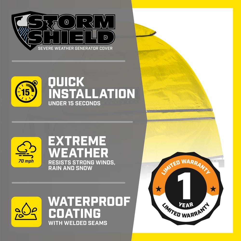 Large Yellow Vinyl Severe Weather Generator Cover