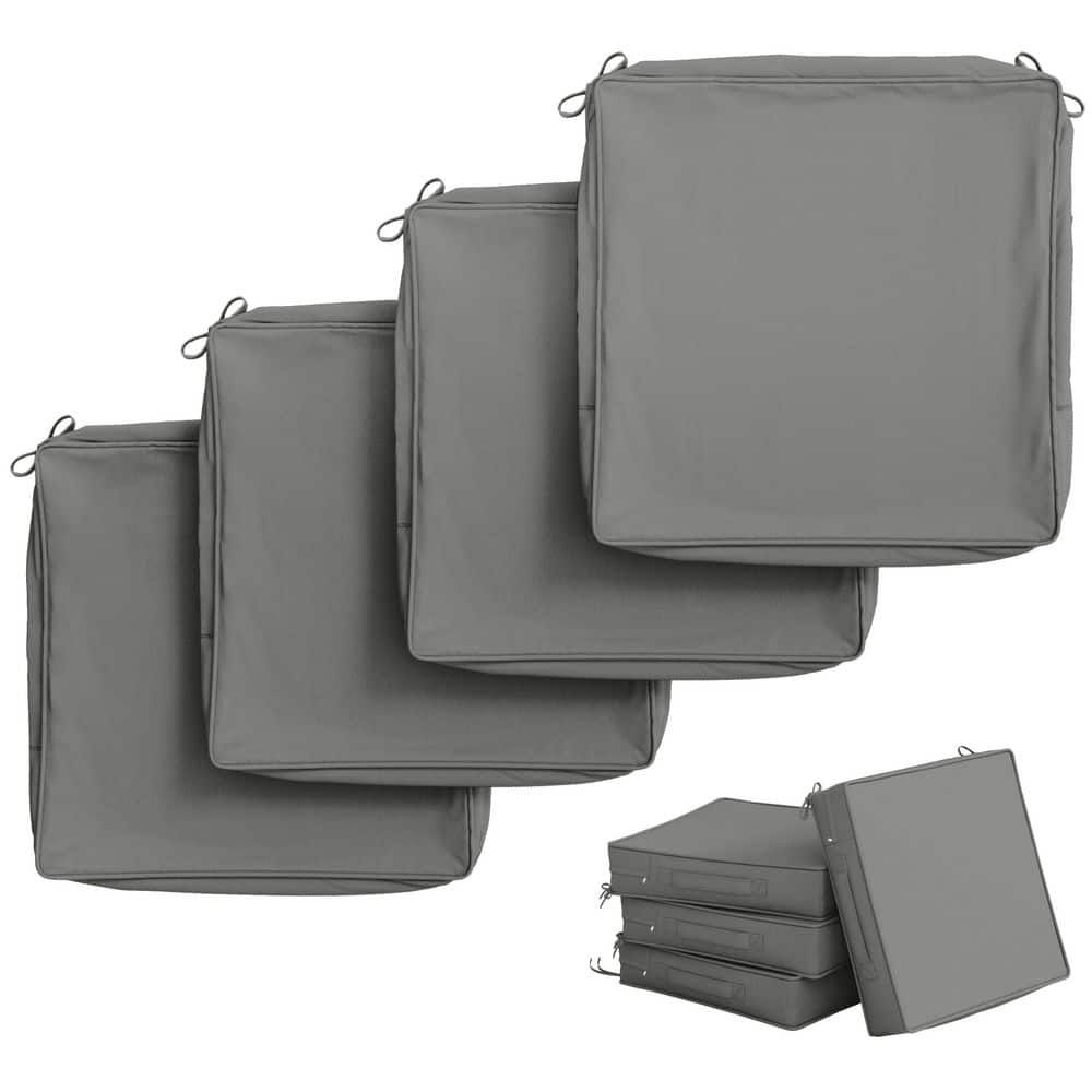 22 in. x 22 in. (4-Pack) Slipcover Repacement Outdoor Fade&Splash Resistant Couch Seat Cushion Cover Light Grey price history on PriceWatchPro