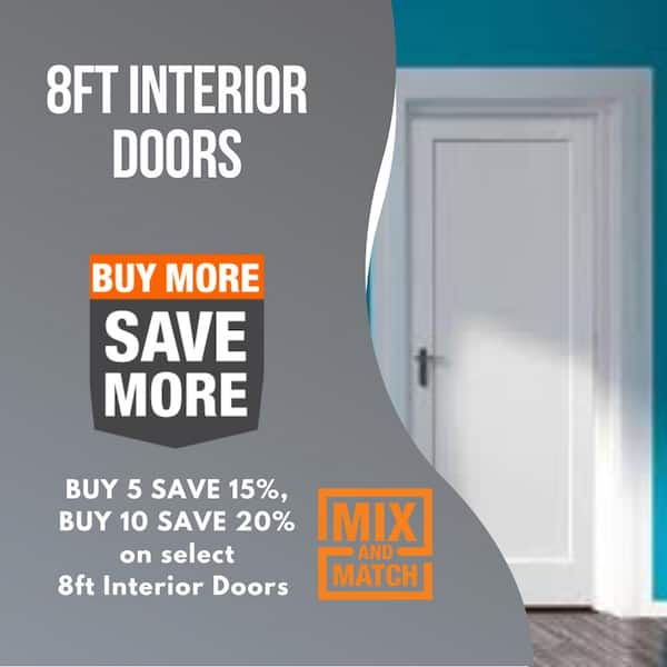 32 in. x 96 in. 1 Panel Right-Handed Primed Composite Hollow Core Single Prehung Interior Door 4-9/16 in. Flat Jamb
