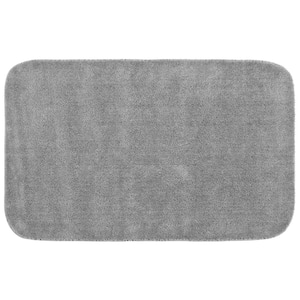 Traditional Platinum Gray 30 in. x 50 in. Washable Bathroom Accent Rug