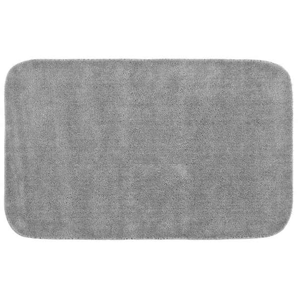 Garland Rug Traditional Platinum Gray 30 in. x 50 in. Washable Bathroom Accent Rug
