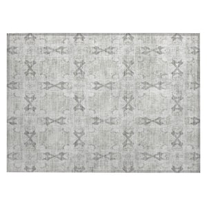 Chantille ACN564 Ivory 1 ft. 8 in. x 2 ft. 6 in. Machine Washable Indoor/Outdoor Geometric Area Rug