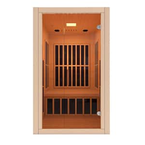 Home Sauna Room 2-Person Indoor Hemlock Wooden Infrared Indoor Sauna Spa with Bluetooth Digital Control Panel