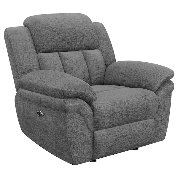 Bahrain Grey Fabric Power Glider Recliner with Padded Arms