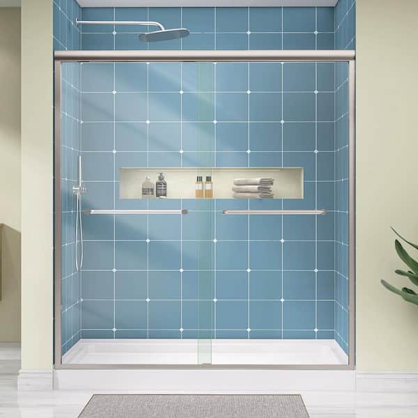 Zeafive 62 to 66 in. W x 72 in. H Double Sliding Shower Door in