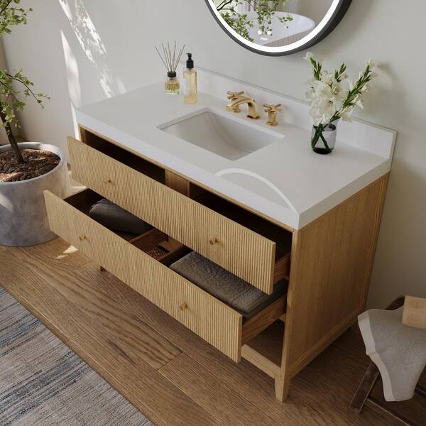 【 okazu⠀】 Ancerre Designs Momo 48 in. W Single Sink Bath Vanity in Oak