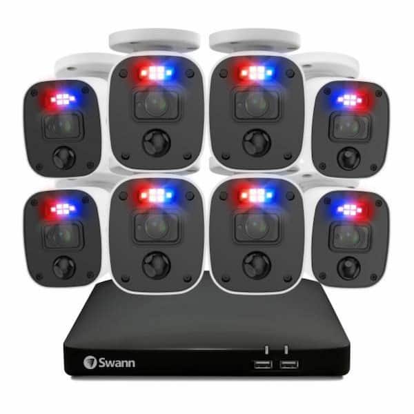 Swann 8-Channel 1080p 1TB DVR Surveillance Camera System with 8 Wired 1-Way Audio SwannForce Bullet Cameras