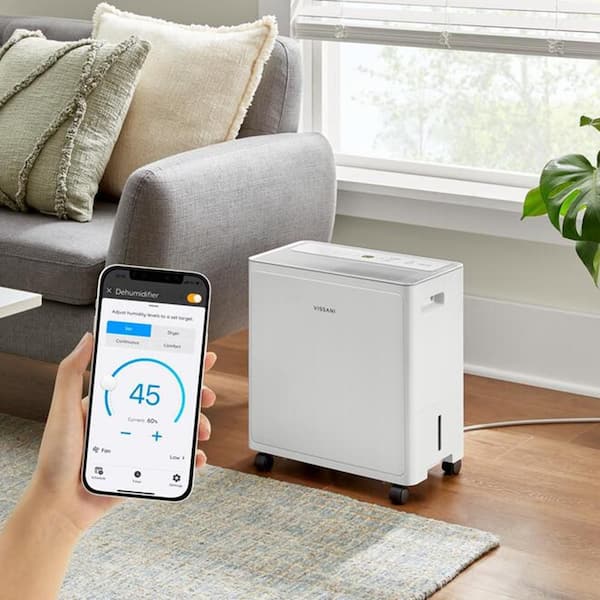 50 pt. 4,500 sq. ft. Dehumidifier in White with Build-in Pump and ENERGY STAR rating, Powered by Hubspace