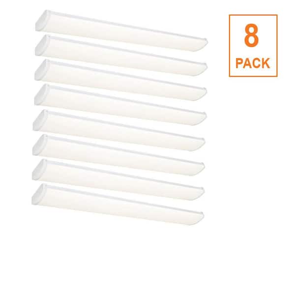 8-Pack 4 ft. x 6 in. 1900/2600/3600 Lumen LED White Wraparound Light, Selectable CCT, Dimmable