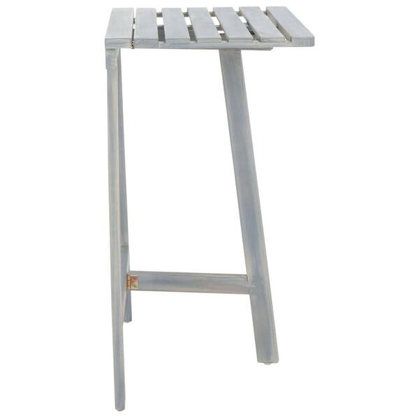 SAFAVIEH Benton Ash Gray Square Wood Outdoor Side Table