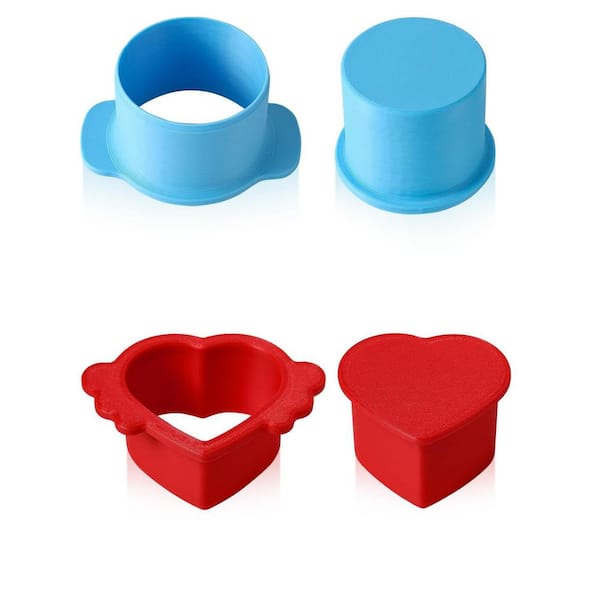 2-Piece PLA Cake Pop Cutter and Pusher Set, Food Grade Heart and Circle Shape Molds for Baking Desserts