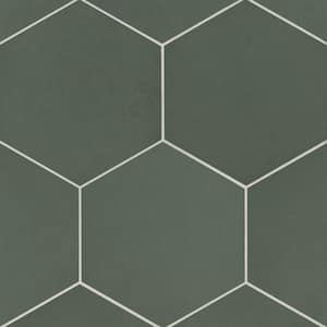 Makoto Hexagon 10 in. x 10 in. Matte Midori Green Porcelain Floor Tile (10.76 sq. ft./Case)