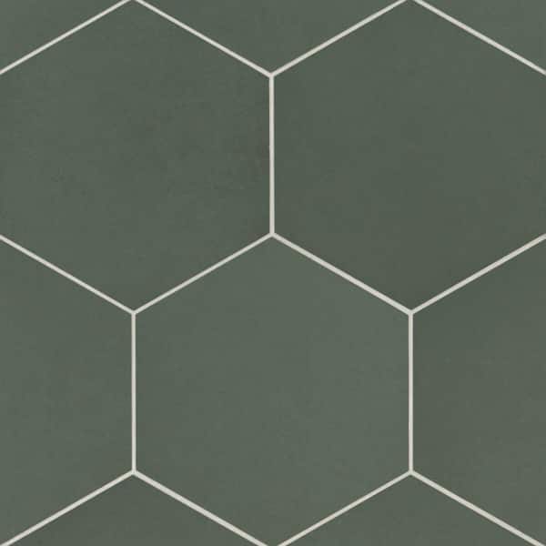 Bedrosians Makoto Hexagon 10 in. x 10 in. Matte Midori Green Porcelain Floor Tile (10.76 sq. ft./Case)