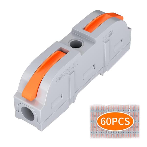 EKIEUDL 32 Amp 250-Volt Inline Electrical Lever Wire Connector Nuts Push-In Quick Conductor (1 to 1) 28-12 AWG Gray
