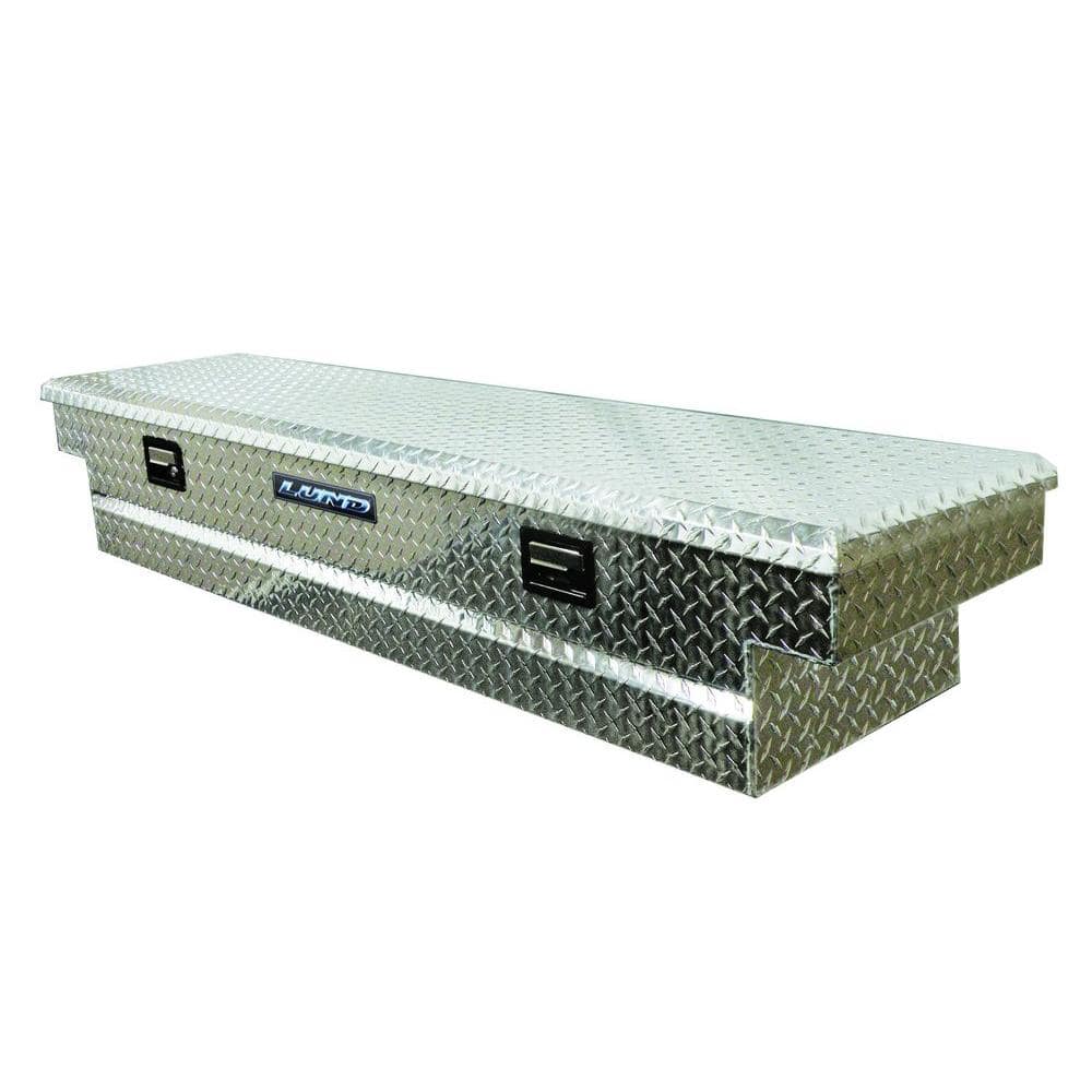 Lund 70 In Diamond Plate Aluminum Full Size Crossbed Truck Tool Box With Mounting Hardware And Keys Included Silver 511101 The Home Depot