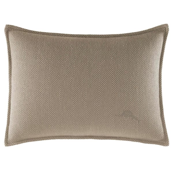 Tommy Bahama Raffia Palms Brown Textured Herringbone 12 in. x 16 in. Throw Pillow