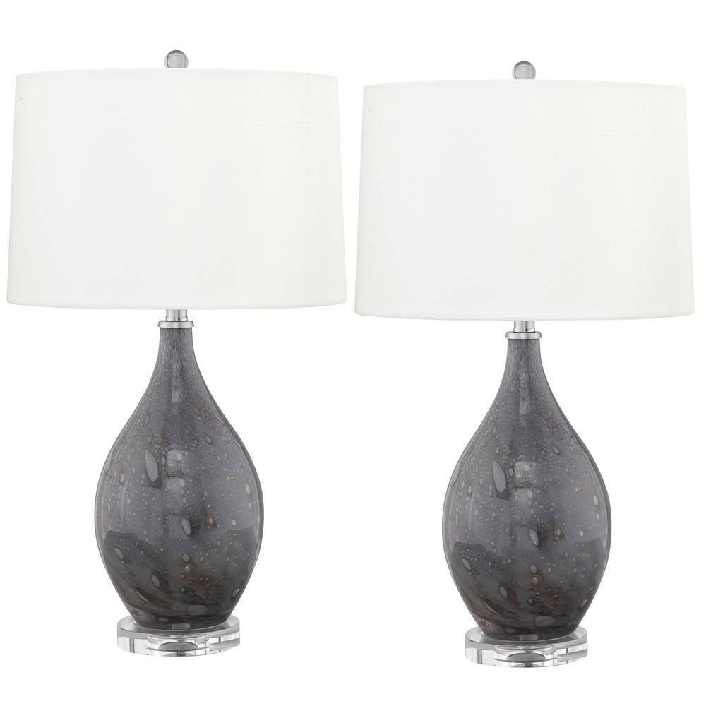 Medallion Lighting Bolzano 28 in. Gray Bubbled Glass Table Lamp (Set of