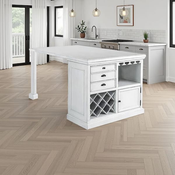 Tino 36 in. H White and Black Rectangular Bar Table Seats 4