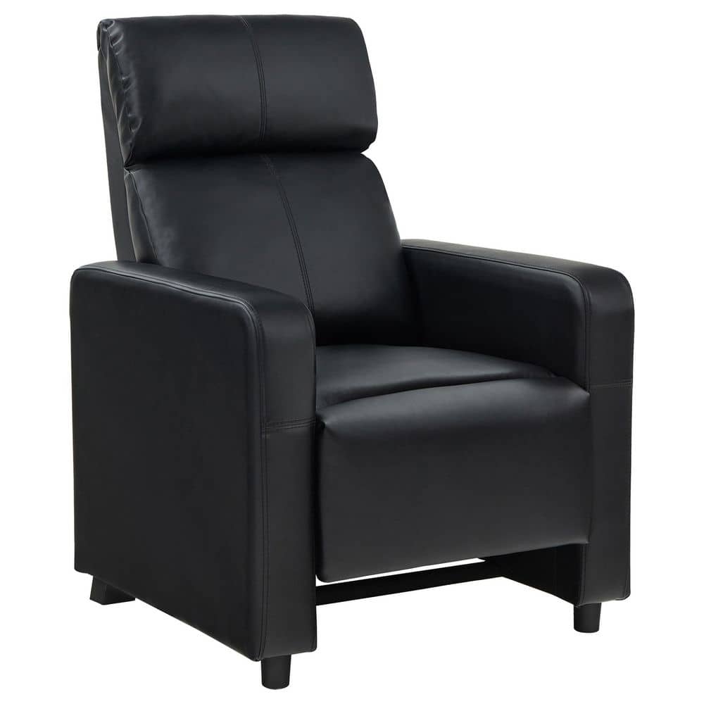 Black Faux Leather Push-Back Recliner, Ergonomic Glider Chair for Living Room price history on PriceWatchPro