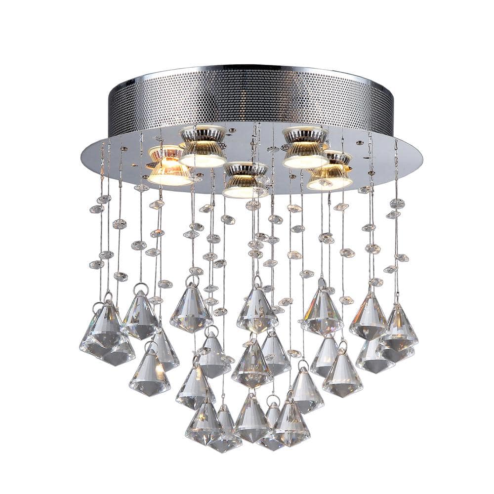 Catherine 5-Light Crystal Chrome Ceiling Lamp price history on PriceWatchPro