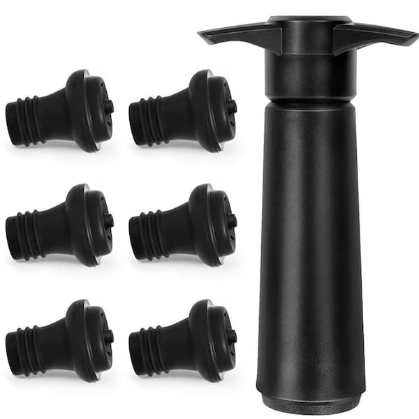 Premium Silicone Wine Saver Set of 6 with Vacuum Pump for Wine Preservation and Freshness