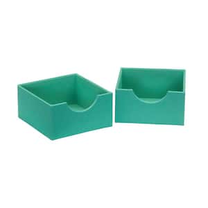 Seafoam Linen 6 in. Square Hard-Sided Trays (2-Piece)