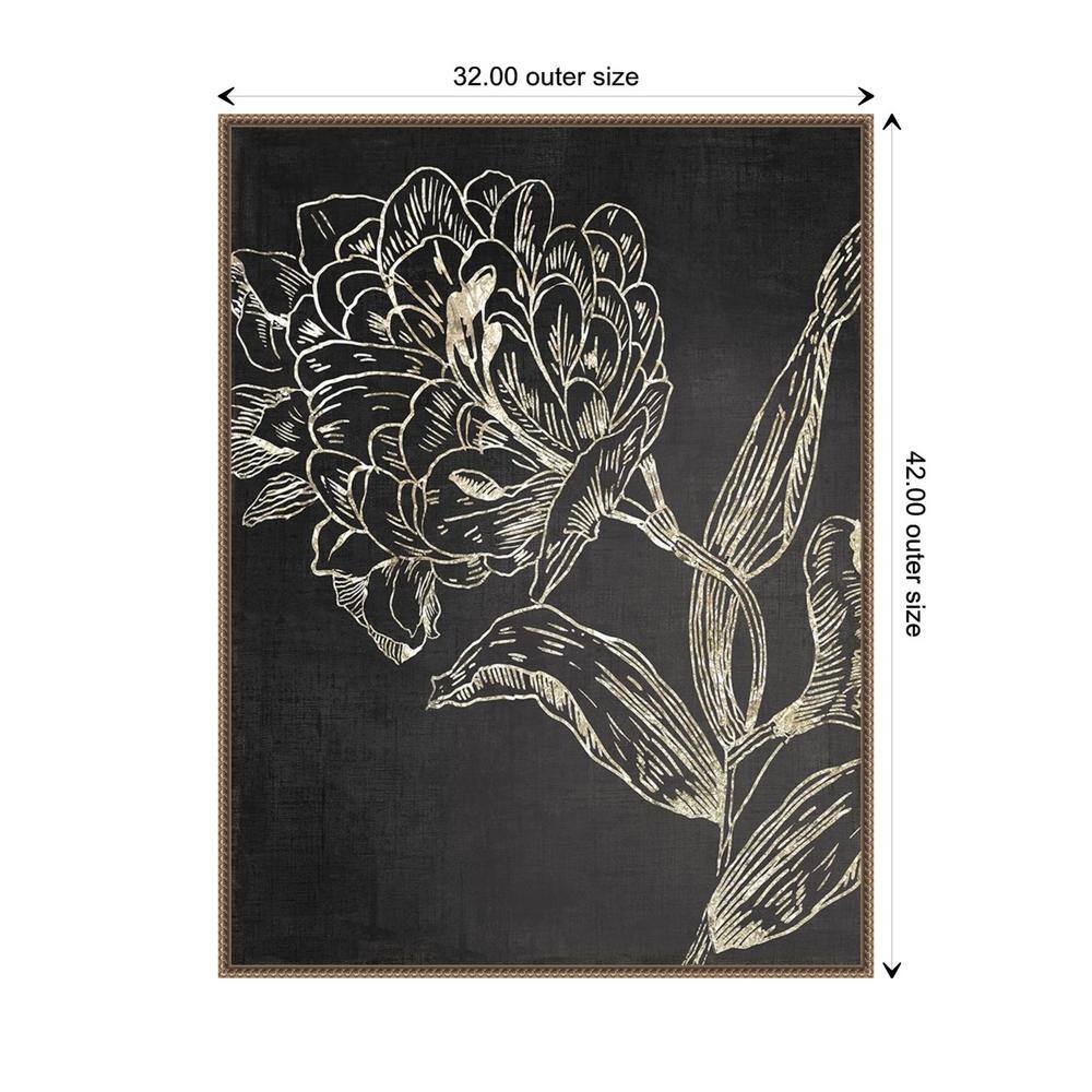 Golden Flower Folklore II Bronze Framed Canvas Art Print