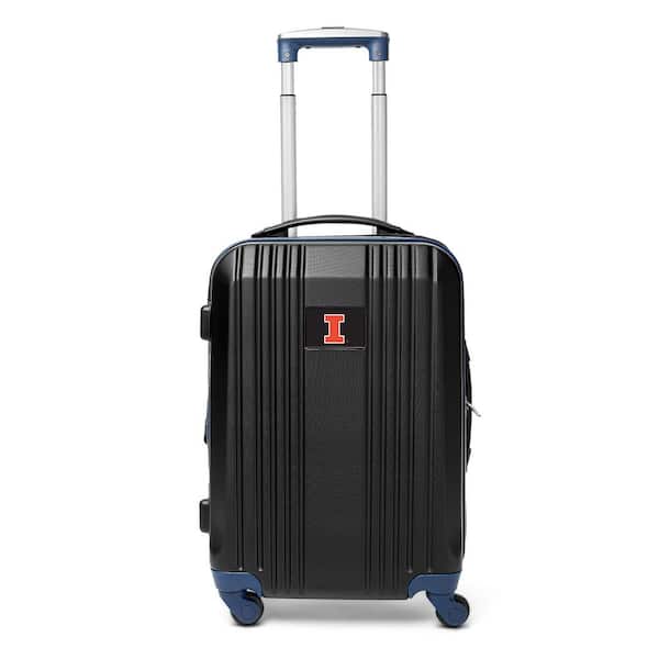 Denco NCAA Illinois 21 in. Navy Hardcase 2-Tone Luggage Carry-On Spinner Suitcase