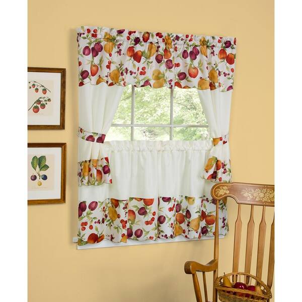 Achim Sheer Chesapeake 24 in. L Polyester Window Curtain Set in Multi