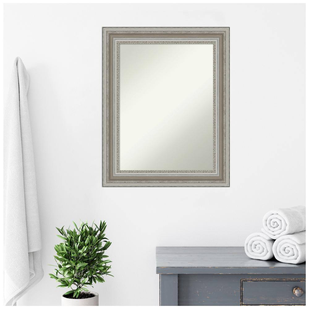 Parlor Silver Rectangular Bathroom Vanity Wall Mirror