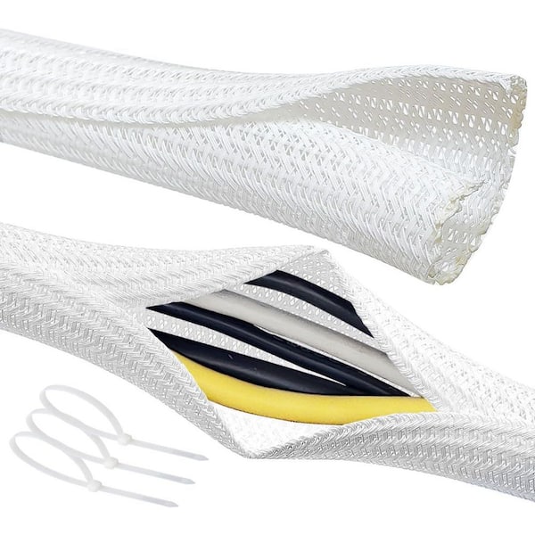 25 ft. Split Wire Loom Sleeve Cord Hider Flexible Cable Organizer