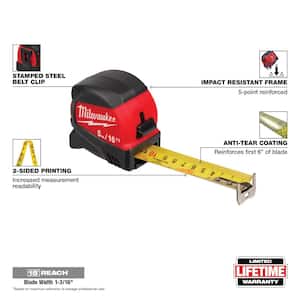 5 m/16 ft. x 1-3/16 in. Compact Wide Blade Tape Measure with 15 ft. Reach