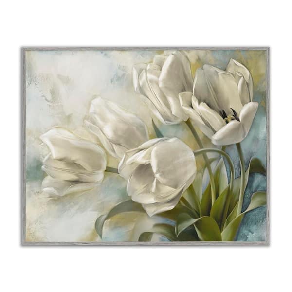 Stupell Industries Curling Tulip Blooms by Igor Levashov Gray Framed Nature Giclee Art Print 24 in. x 30 in.