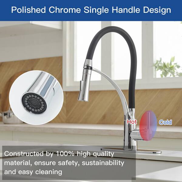 Elements of Design Chrome 2-Handle Deck-Mount High-Arc Handle Kitchen Faucet (Deck Plate Included) Elements of Design Chrome 2-Handle Deck-Mount High-Arc Handle Kitchen Faucet (Deck Plate Included)