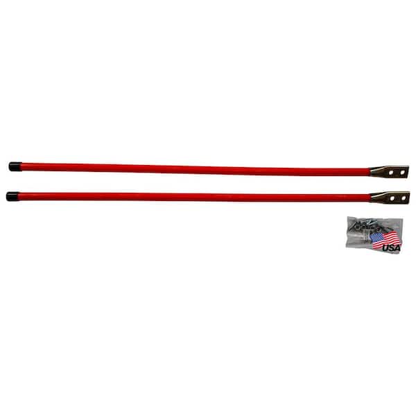 BUYERS PRODUCTS 3/4 x 36 Inch Fluorescent Orange Bolt-On Bumper Marker Sight Rods with Hardware
